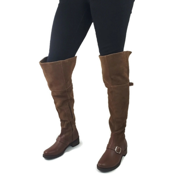 Matisse Lola Over The Knee Leather Brown Boots Women’s size 9 - Picture 5 of 9